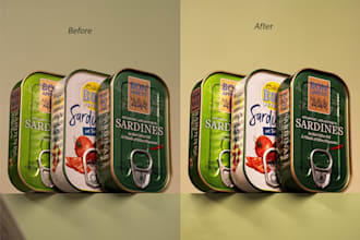 do high end photo retouching for packaged food photography
