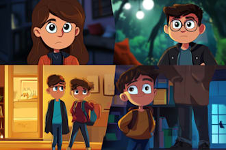 draw a vector 2d character, cartoon character