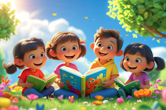 illustrate beautiful children storybook and kids book art