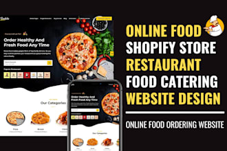 build bakery shopify online food ordering store restaurant food catering website