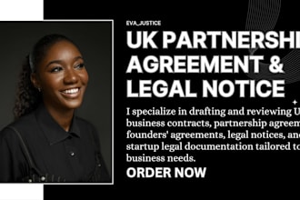 draft review UK business contract partnership agreement legal notice for startup