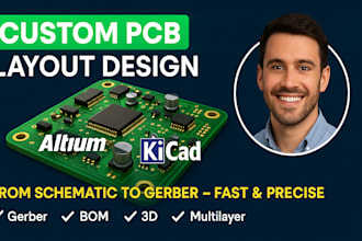 design pcb layout from your circuit diagram using altium or kicad
