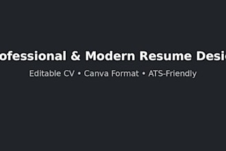 design a modern and clean resume or CV that gets noticed