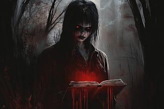 make KDP book cover design for horror, fantasy