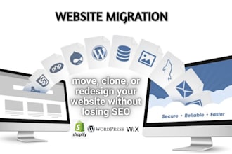 migrate, duplicate or redesign your wordpress, shopify, wix, squarespace website
