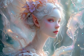paint a fantasy beautiful watercolour portrait