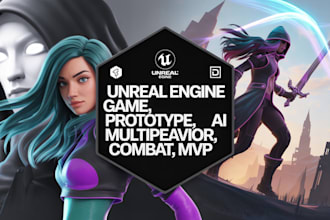 develop unreal engine 5 game, multiplayer, combat, prototype, environment, mvp
