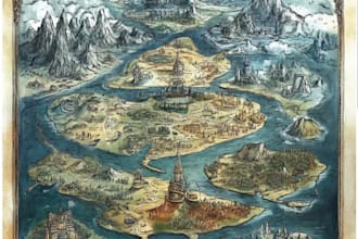 design fantasy map illustration isometric map