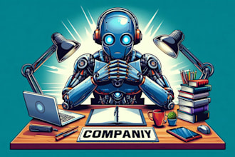 design  robot computer game mascot logo just in 12 hours