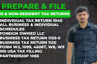 prepare and e file your 1040, 1065, 1120, w2 or 1099 US tax return