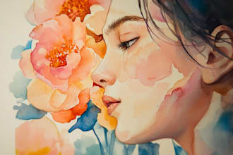 hand paint a stylised watercolor illustration
