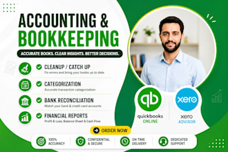 do xero, quickbooks bookkeeping, cleanup, bank reconciliation as qbo bookkeeper