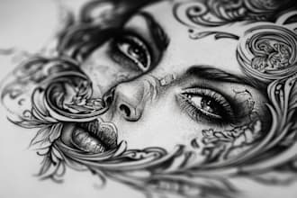 custom an abstract black tattoo design