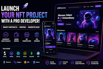 custom nft art secure smart contracts, minting sites and nft marketplaces