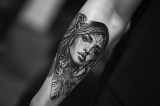 draw custom american traditional tattoo design for you