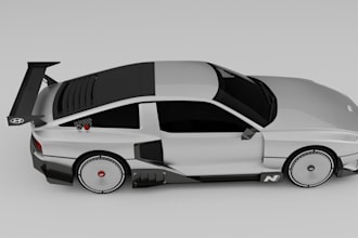 optimize realistic 3d car model, high quality 3d game asset,fivem car animation