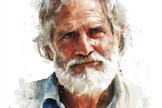 do realistic watercolor portrait, sketch from photos