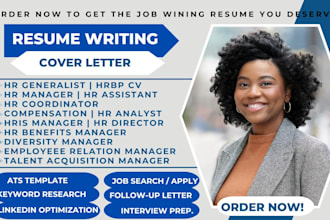 write human resource resume for HR generalist, HR manager, HR coordinator, hrbp