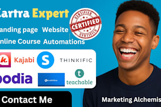 design sales funnels, landing pages in kartra and clickfunnels, kajabi website