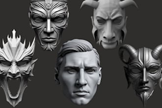 sculp 3d printable mask 3d character mask 3d mask cosplay helmet for 3d printing