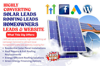 generate hot solar leads homeowners leads roofing leads via facebook google ads