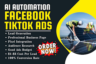 set up google ads facebook ads for commercial and residential solar leads