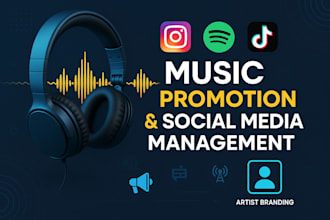 do monthly social media management and online radio promotion for music artists