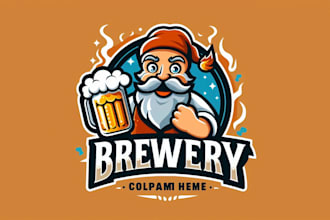 craft a distinctive brewery mascot logo that brews brand loyalty