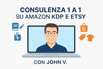 ti aiuto a vendere su amazon KDP o etsy con video call 1 a 1