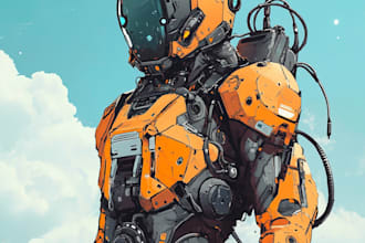 create sci fi character illustration or sci fi character