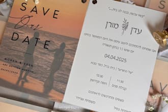 design elegant wedding invitations and save the dates