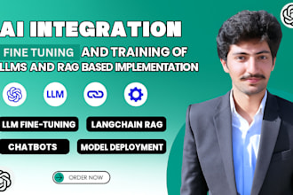 do ai integrations,fine tuning and training of llms and rag based implementation