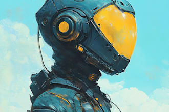 draw a sci fi character illustration or sci fi character art