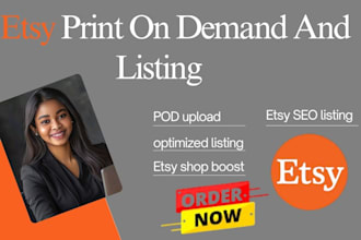 upload your pod designs and create optimized etsy product listings