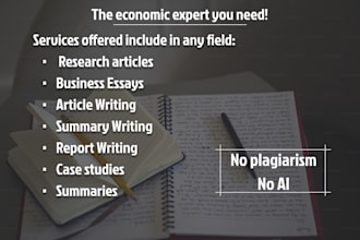 do economic and finance research and reports