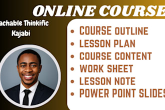 create elearning course content lesson plan coaching course instructional manual