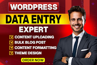 do wordpress data entry, content upload, bulk blog post professionally