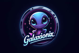 design alien mascot logo with express delivery