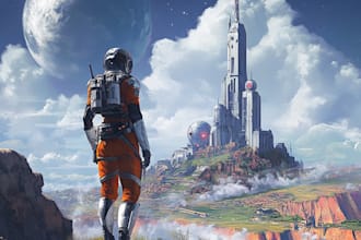 make fantasy sci fi character design or sci fi illustration