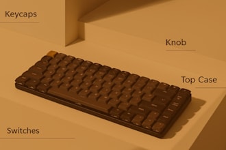 design mechanical keyboard, pcb casing, board, enclosure, electronic 3d model