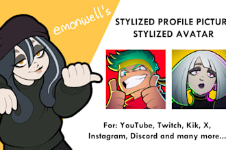draw a stylized anime profile picture for any social media