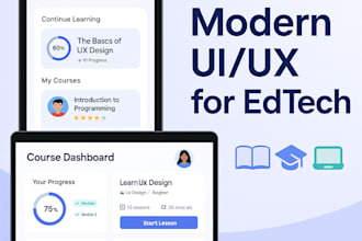 make your futuristic portfolio, edtech, saas, elearning dashboard ui ux app