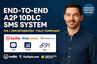setup a2p 10dlc SMS system with IVR and CRM integration on gohighlevel