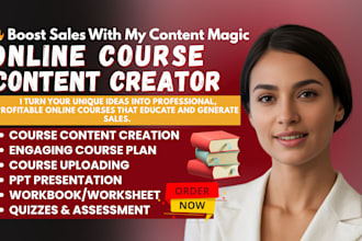 create ebook, online course content,kajabi course creation,video course,workbook