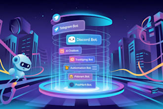 develop telegram bot, discord bot, pokemon bot, popmart bot, and automation bot