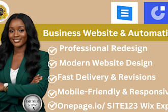 design or redesign your website using onepage io site123 wix or any builder
