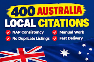manually build 400 australia local citations for local SEO
