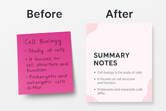 summarize notes, lectures or articles for you