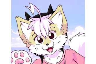 draw a stunning furry headshot icon of your furry character or profile picture