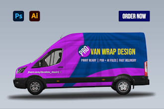 do unique, creative car, van, vehicle wrap designn